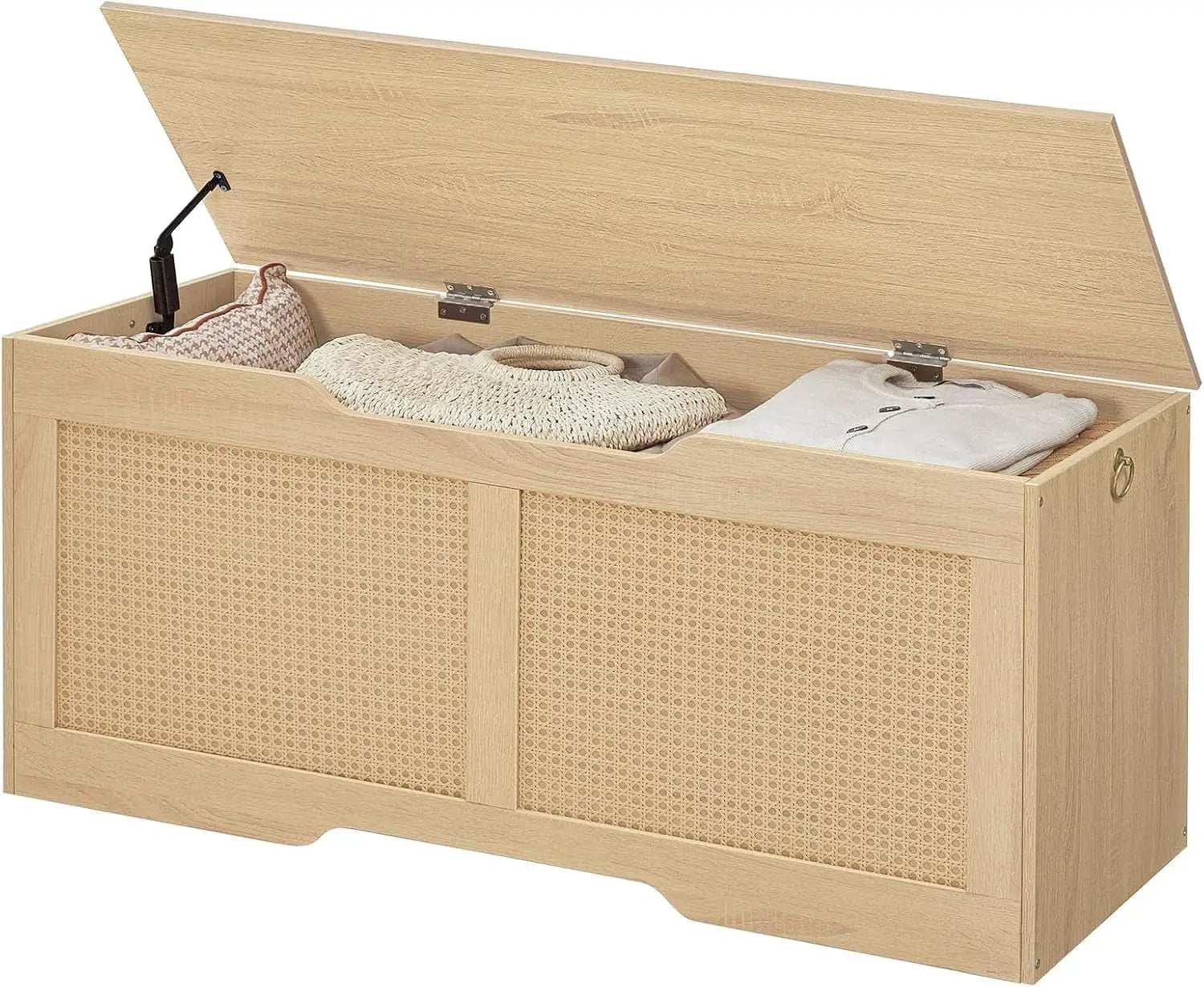 FortyThreeInch RattanLike StorageChest Bench With Safety Hinge from PriceLows™