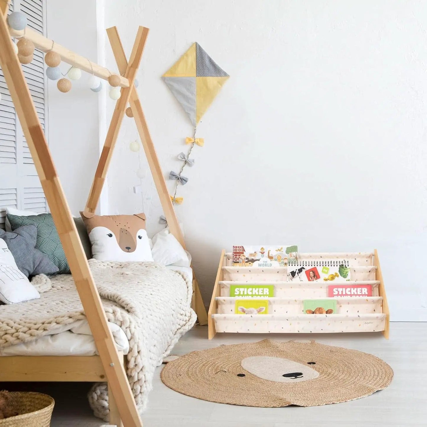 Montessori Kids Bookshelf 28.7x15.7x13.6 Nursery Organizer from PriceLows™