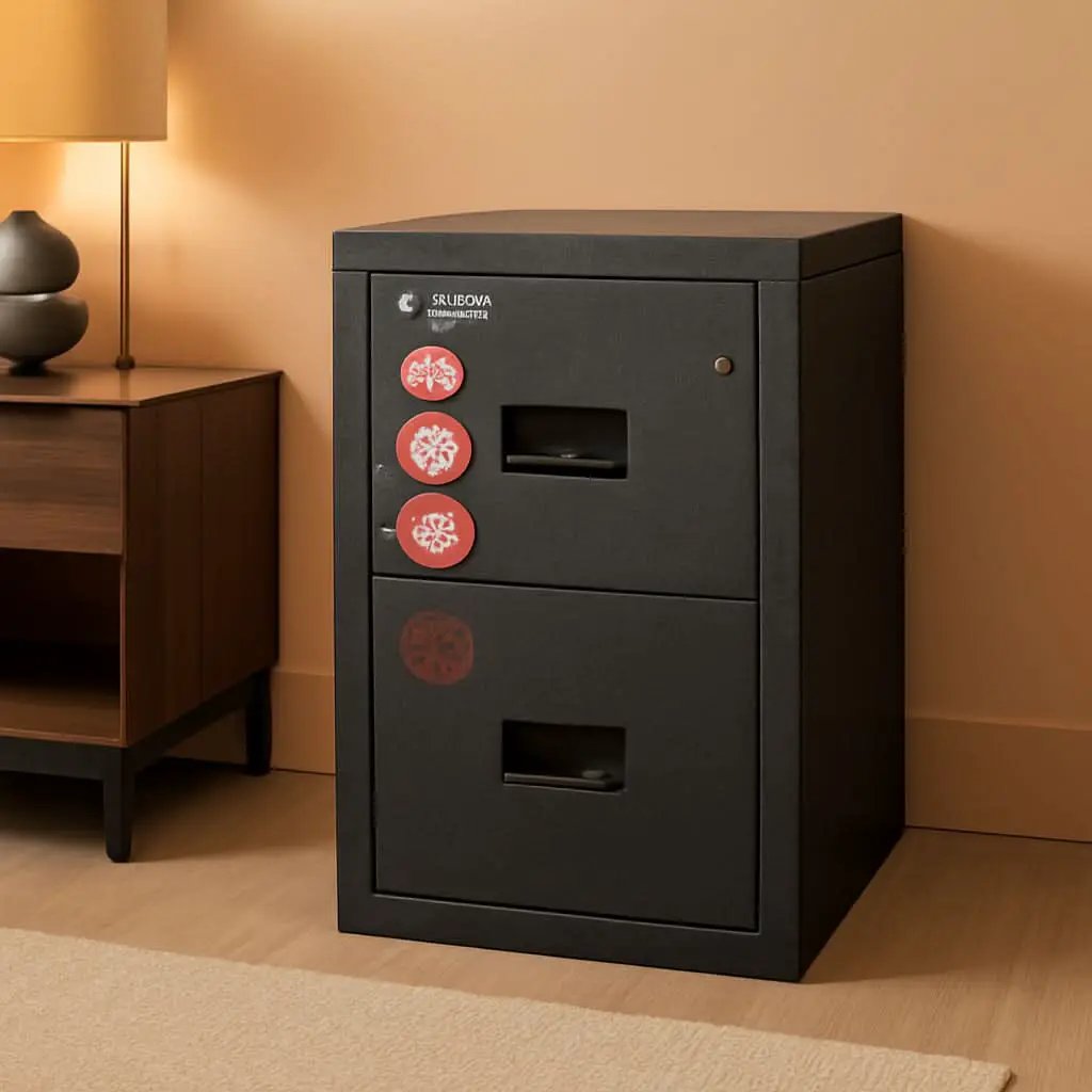 Black 2 Drawer Fire Safe Legal Letter File Cabinet from PriceLows™