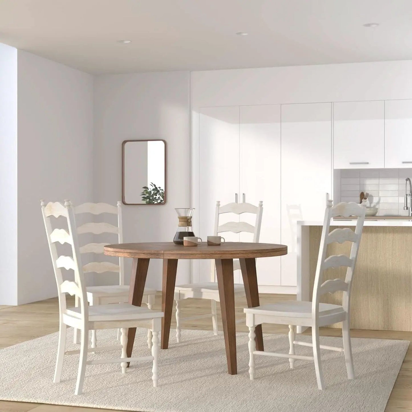 Set Of 2 Maine Ladderback Dining Chairs Unfinished Parawood from PriceLows™