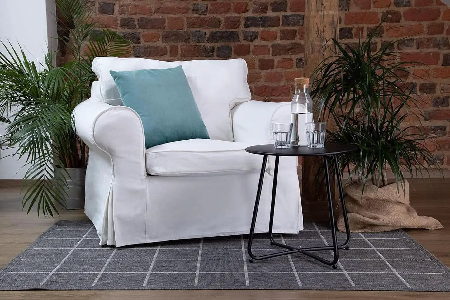Ektorp Armchair Slipcover Cotton White Replacement Cover from PriceLows™