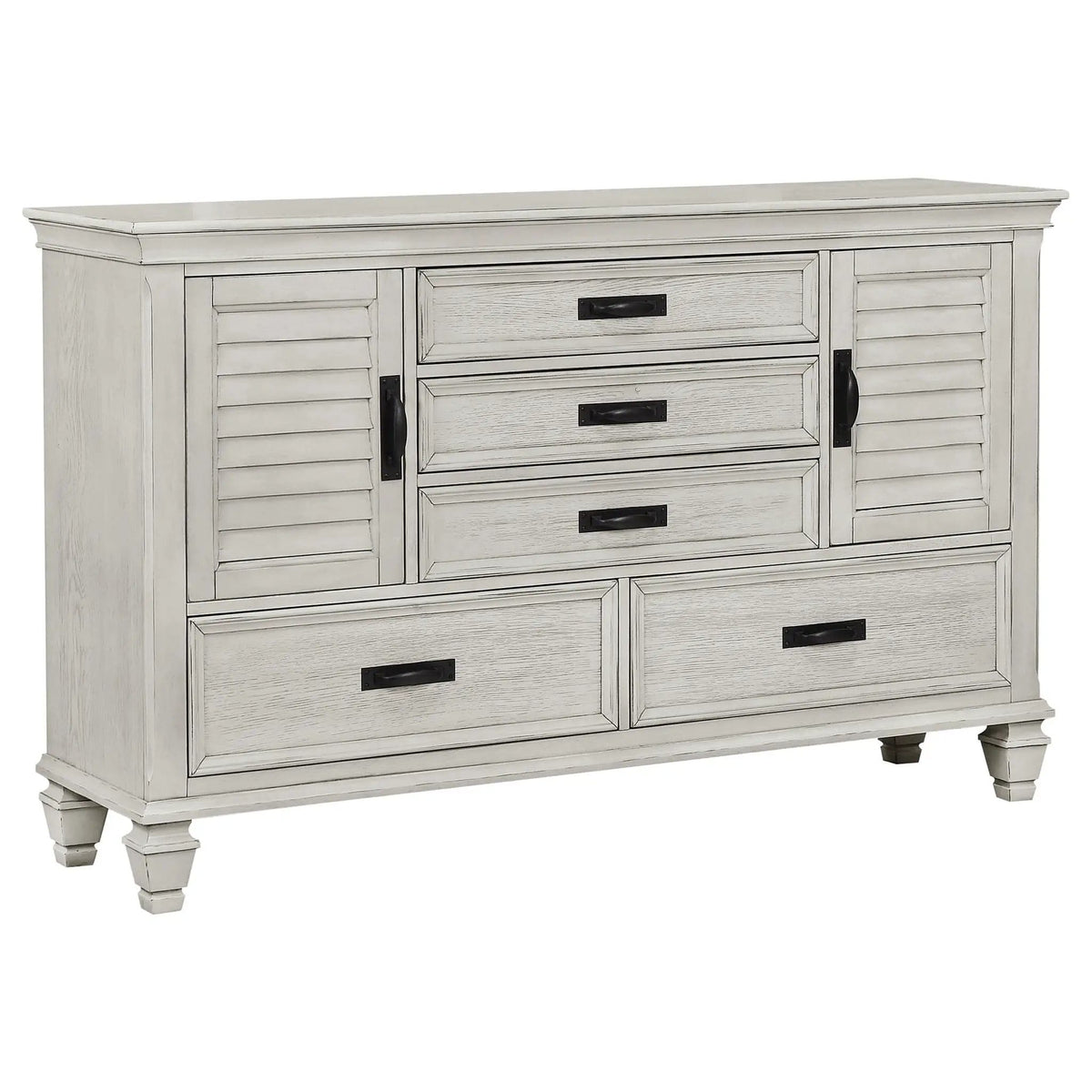 Franco 5-piece Eastern King Bedroom Set Distressed | 5-Piece Set | Bedroom Furniture | White