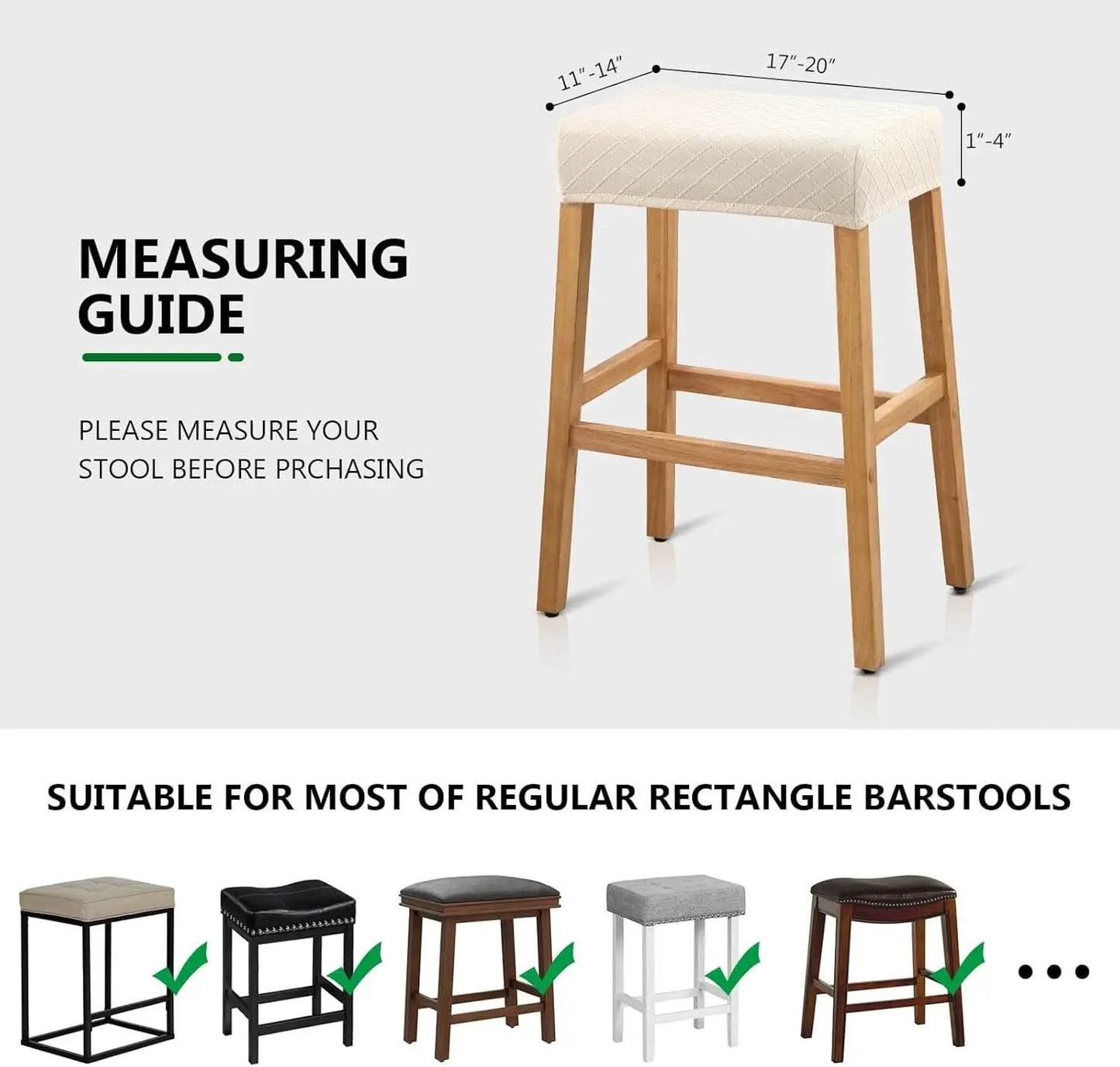 Rectangle Stool Covers 2 Pack Waterproof Stretch Bar Stools from PriceLows™