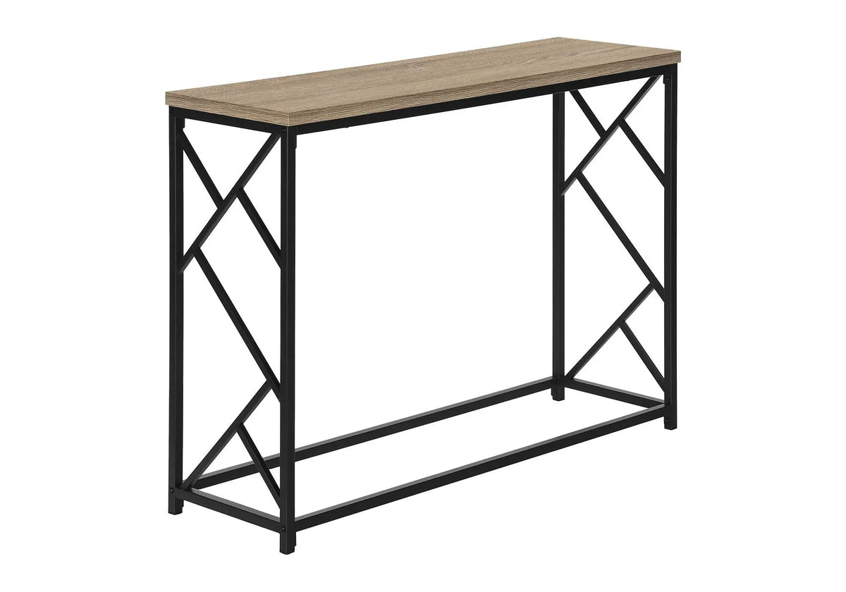Modern Entryway Console Table | 44 Inch Width | Wood-Look Tabletop | Metal Frame