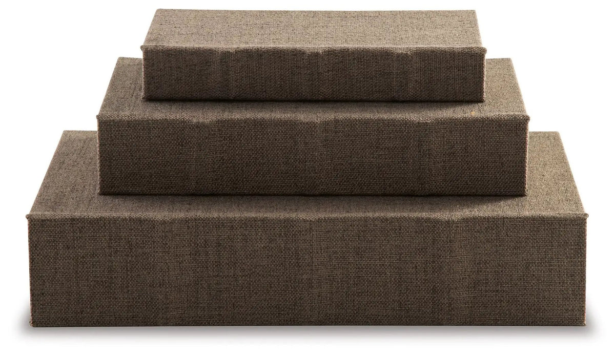 Jolina Keepsake Box Set | Set Of 3 | Linen Cover | Black Velvet Lining