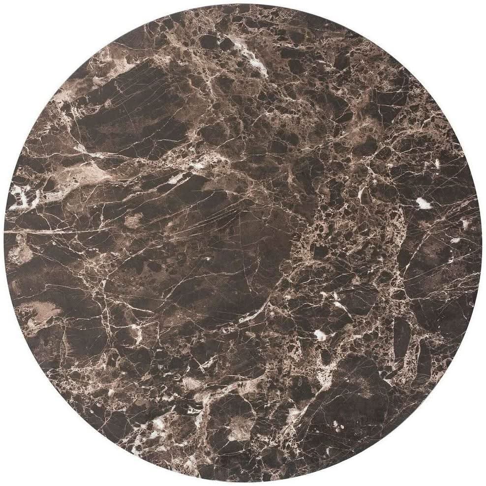 Round Bar Table With Faux Marble Top And Metal Base from PriceLows™