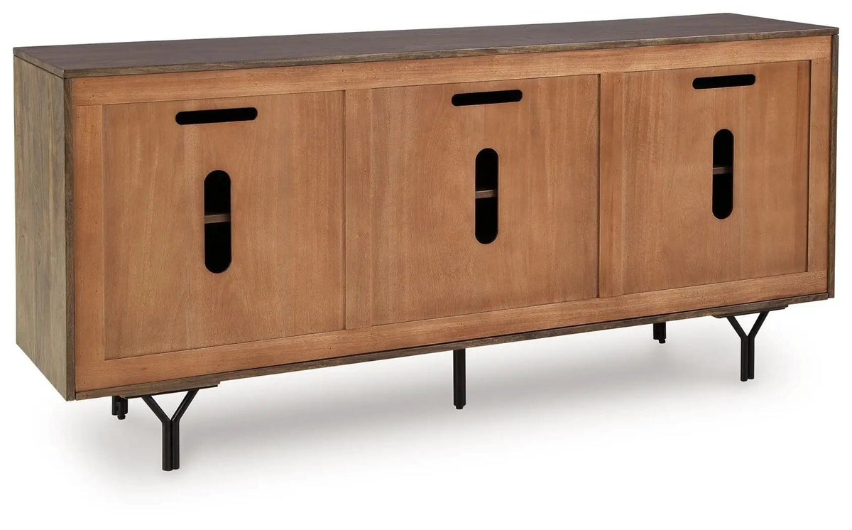 Lavinmont Accent Cabinet | 64.13 x 16.13 x 30.13 in | Mango Wood & Metal | Multi Brown