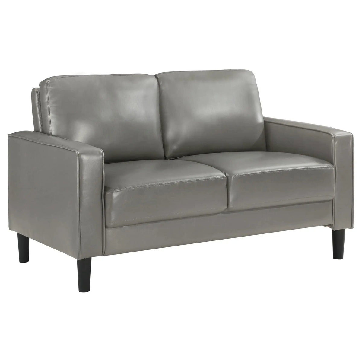 Ruth Upholstered Track Arm Loveseat | 54.25 x 31.5 x 33.5 in | Faux Leather | Grey