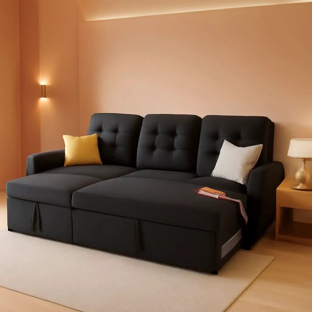 86Inch Convertible Sleeper Sectional With USB Ports from PriceLows™