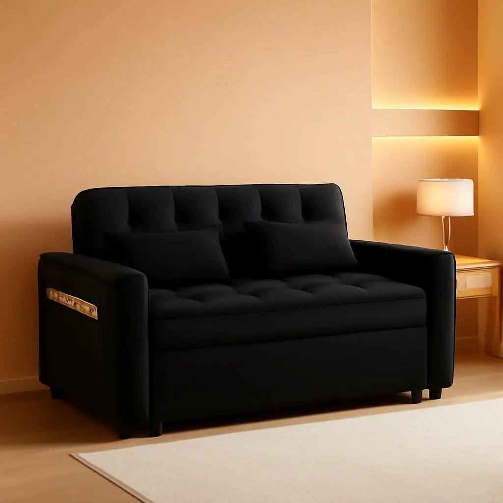 Velvet Sofa Bed With Adjustable Sleeper For Small Spaces from PriceLows™