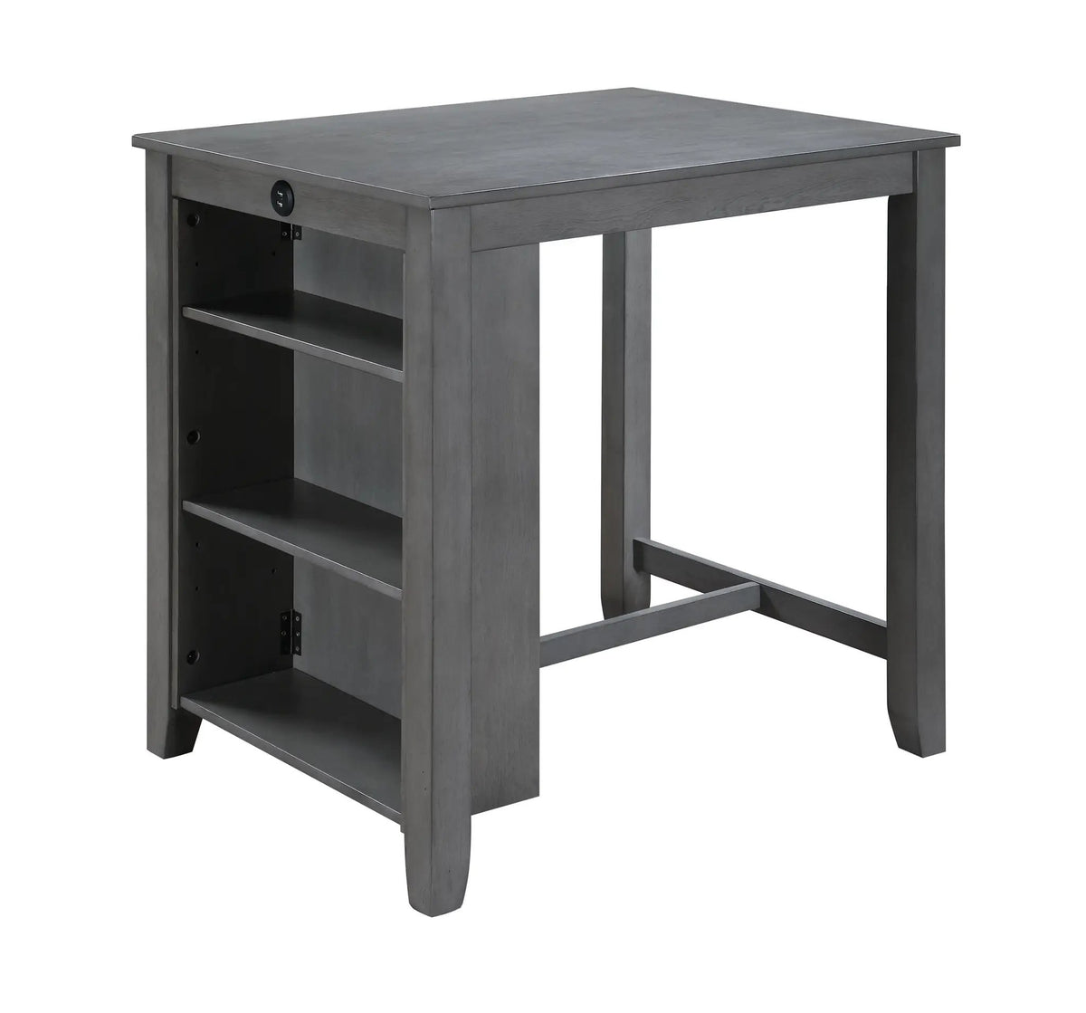 Graham Small Space Counter Table | USB Charging Ports | Storage Shelves | 36 Inch Width