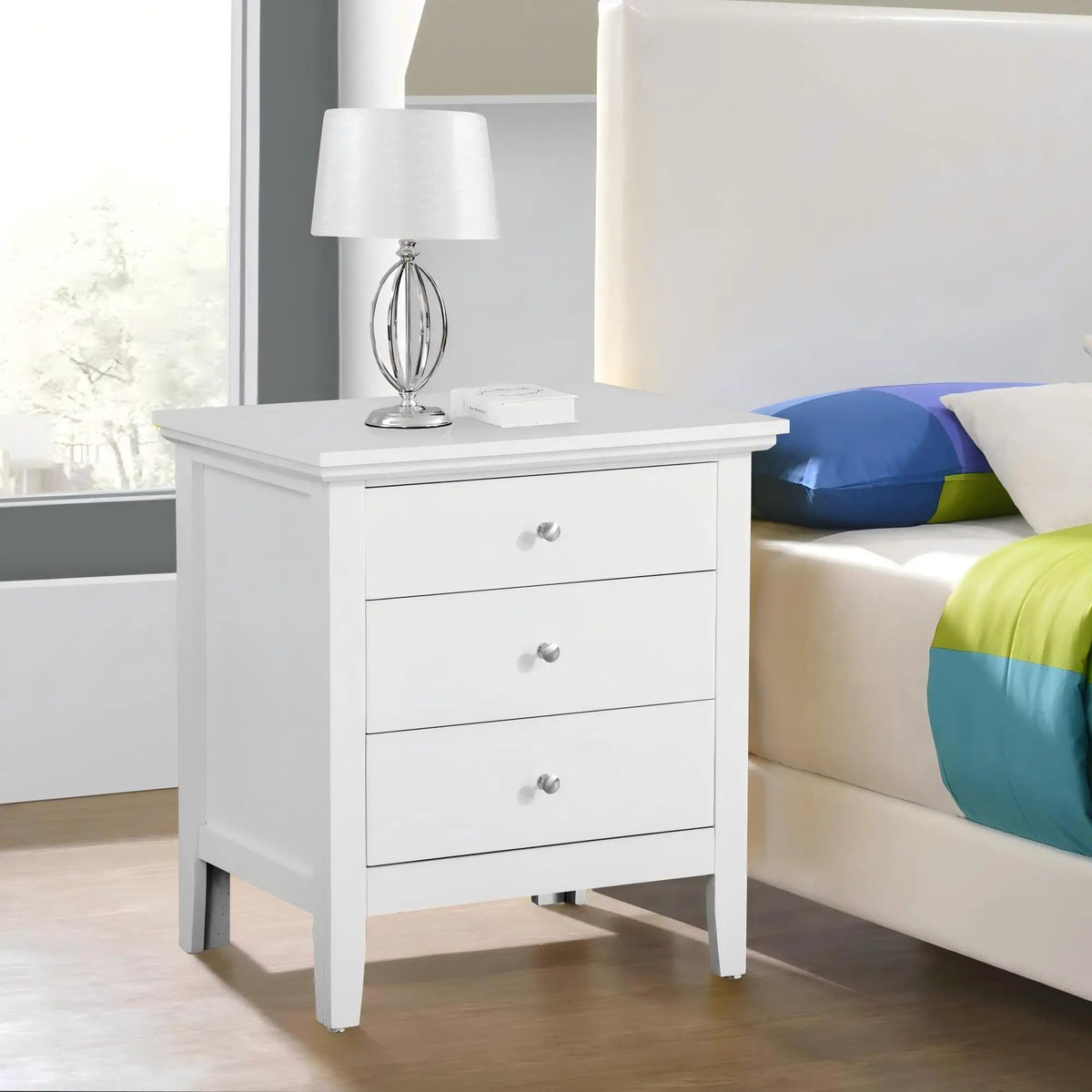 3 Drawer Nightstand | Real Wood Veneer | Dovetail Joints | Fully Assembled