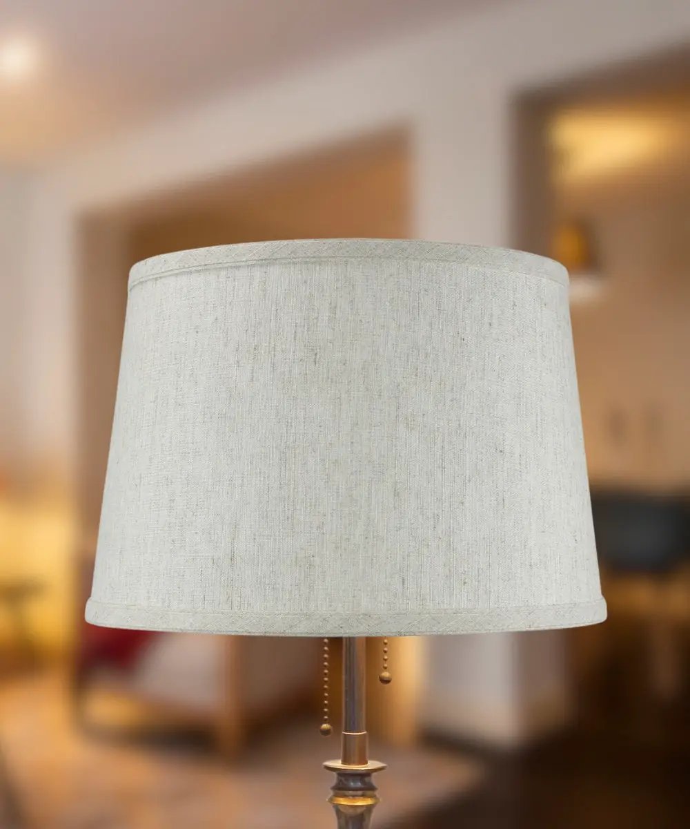 Drum Lamp Shade | 12 X 8 Inches | Hardback Textured | Ivory White