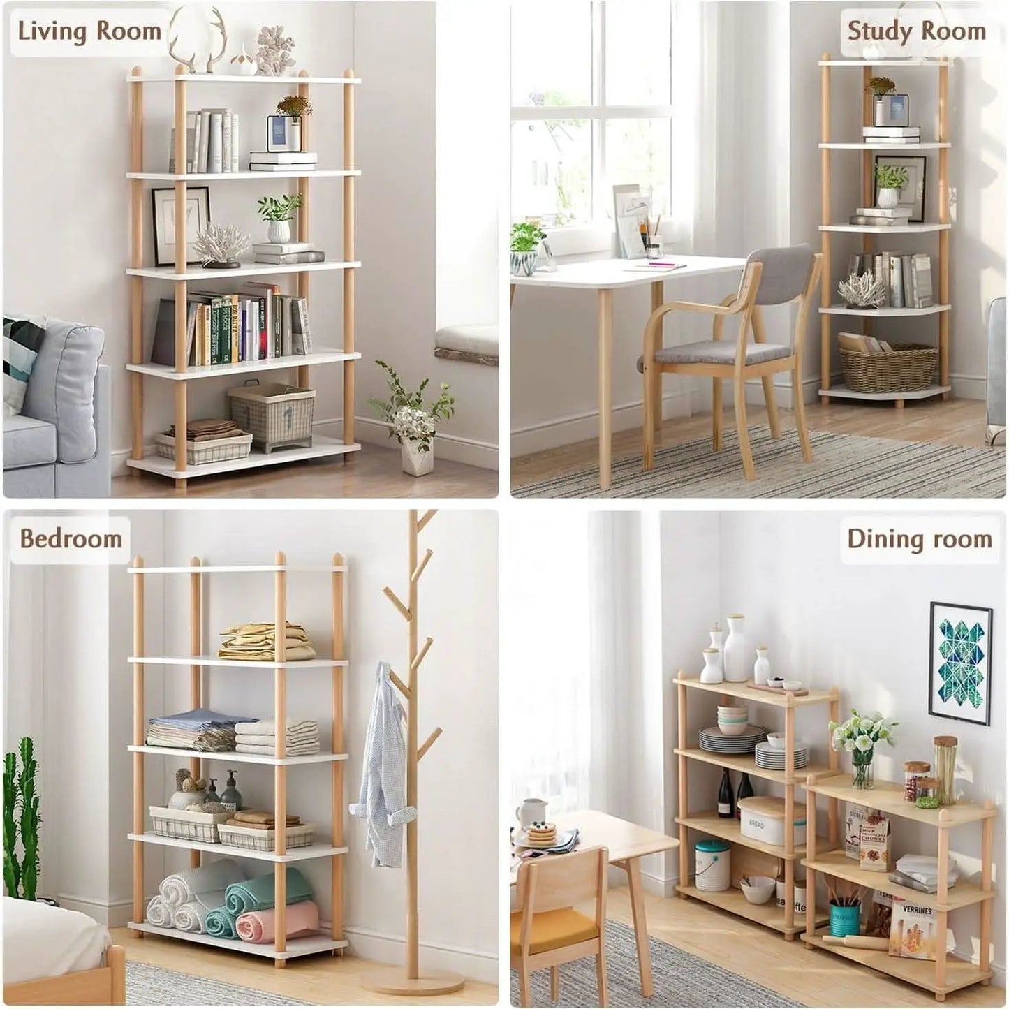 Three Tier White Bookcase Free Standing Display Rack from PriceLows™