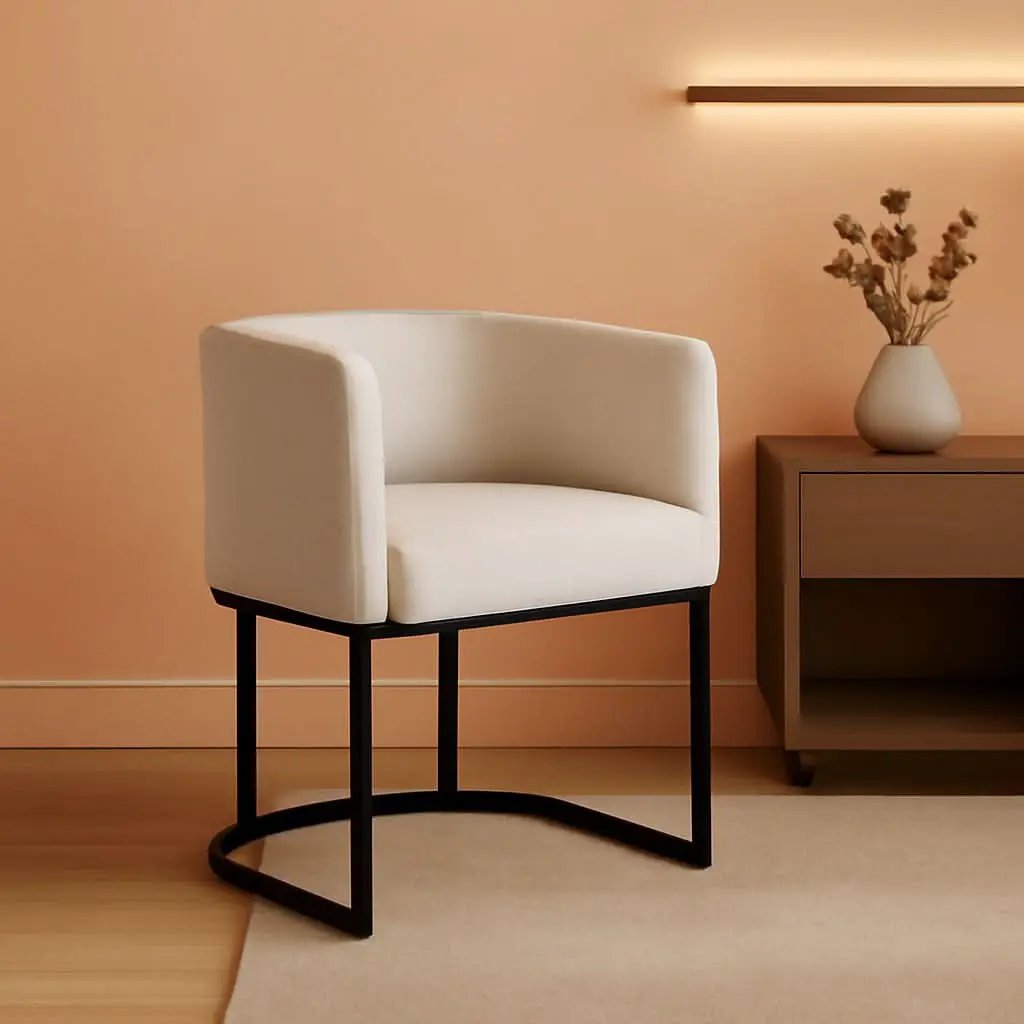 Contemporary Cream Linen Bar Stools Set Of 3 24 In from PriceLows™