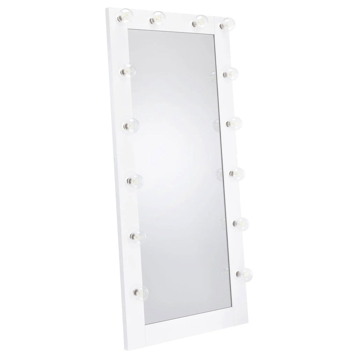 Zayan 32 x 71 Inch Floor Mirror LED Lighting White Gloss | 32 x 5.5 x 71 in | Home Furniture | Home
