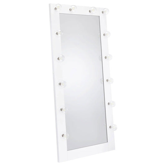 Zayan 32 x 71 Inch Floor Mirror LED Lighting White Gloss | 32 x 5.5 x 71 in | Home Furniture | Home