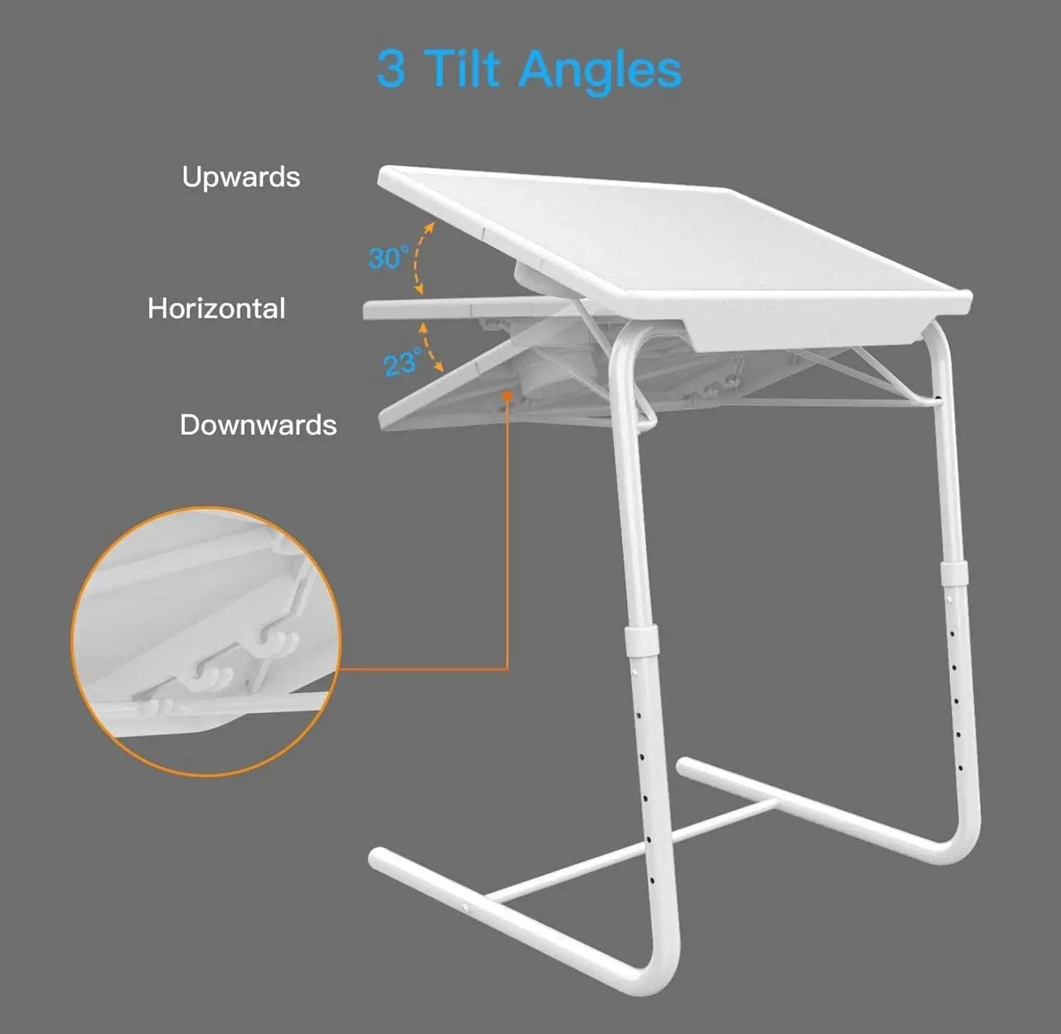 White Adjustable TV Tray Table With Height And Tilt from PriceLows™
