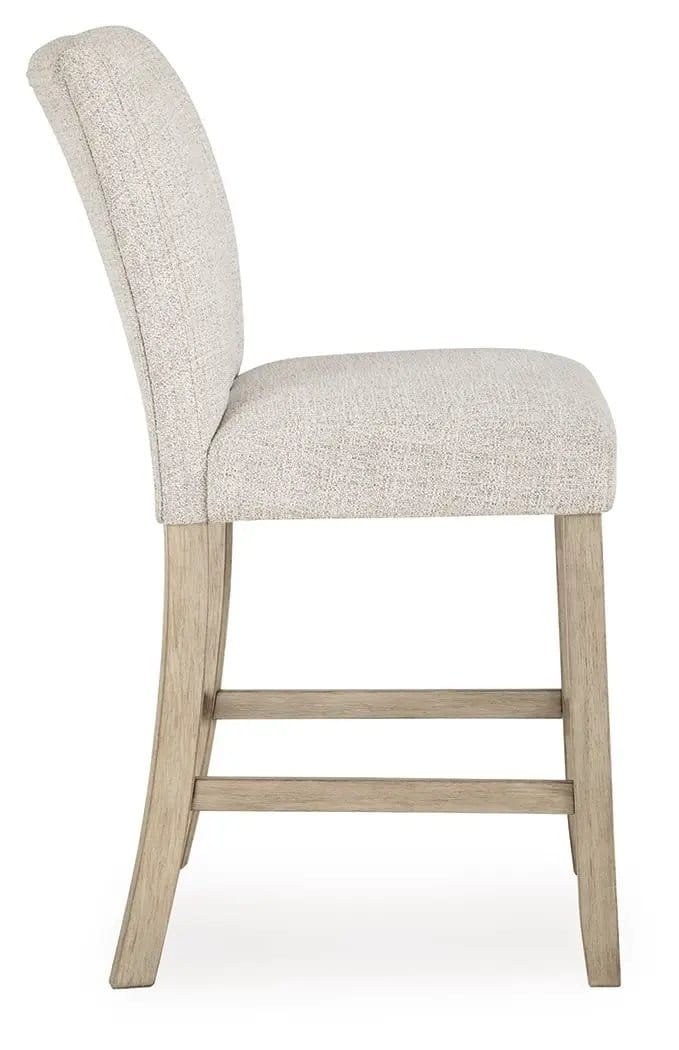 Larawyn Upholstered Barstool (Set of 2) | 19 x 24.13 x 39.75 in | Solid Wood & Fabric | Bisque