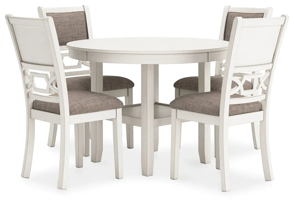 Erinberg Dining Table Set | 5-Piece | Antique White Finish | 42 Inch Square Table