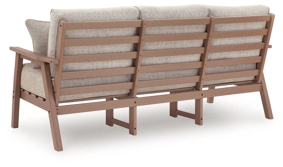 Grover Beach Sofa With Cushion | 77.13 x 33 x 37 in | Polyester & Fabric | Driftwood