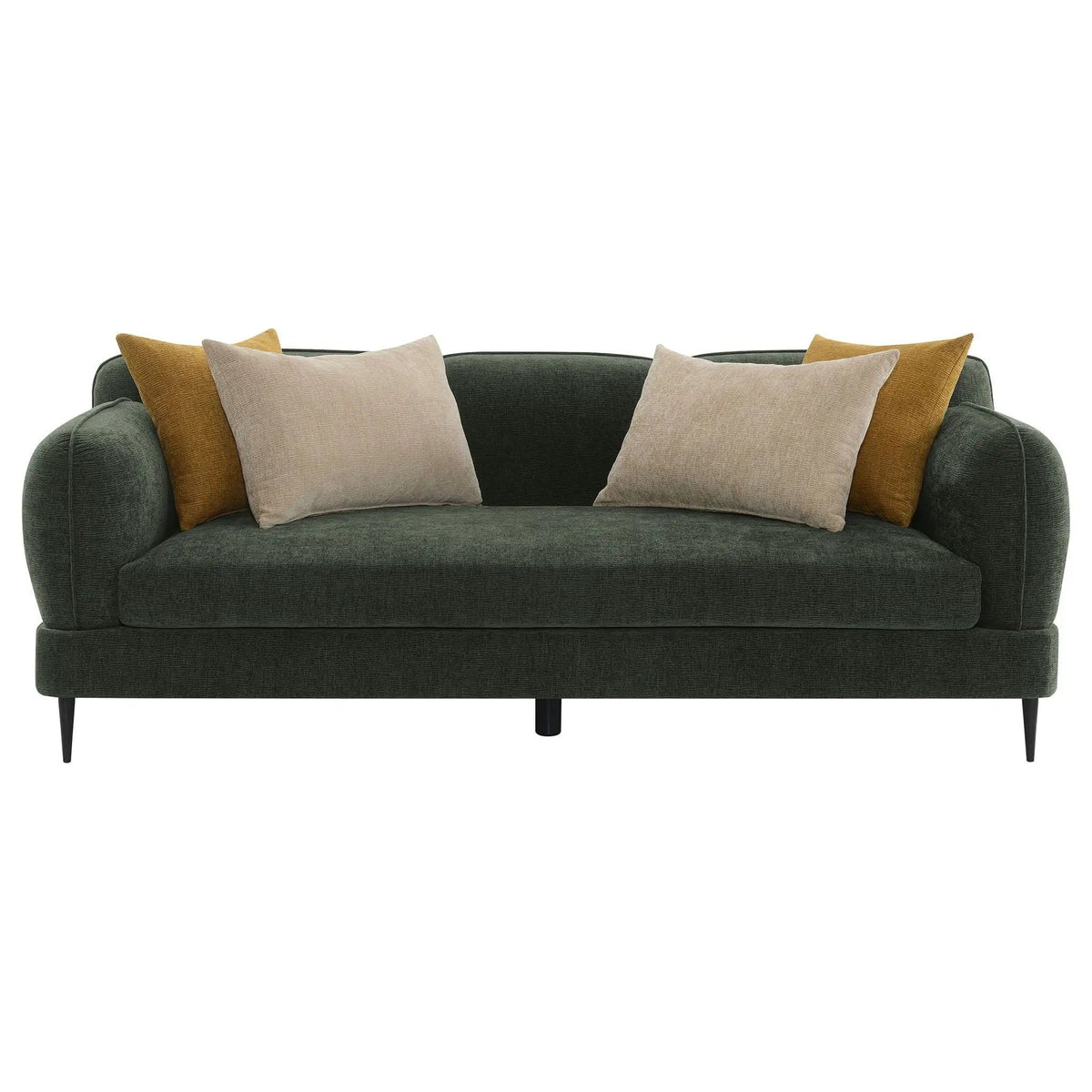 Jade Chenille Upholstered Modern Track Arm Sofa | 84 x 38.5 x 32 in | Chenille & Fabric | Green