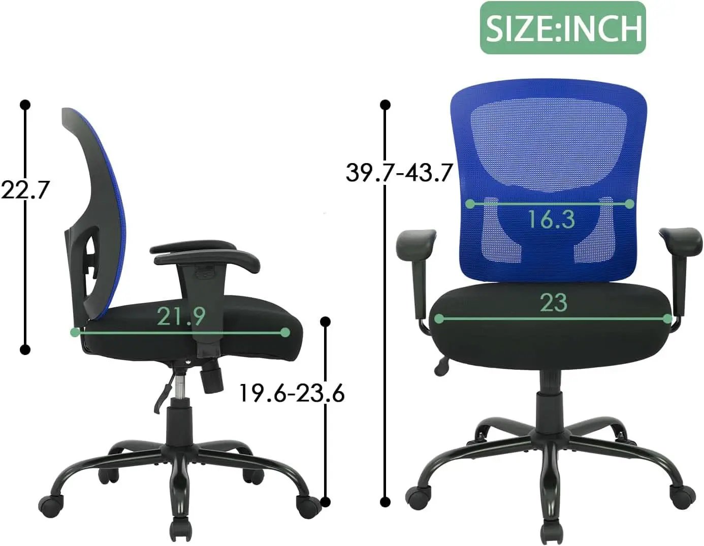 Big And Tall Office Chair 400 Lbs Lumbar Support Comfort from PriceLows™
