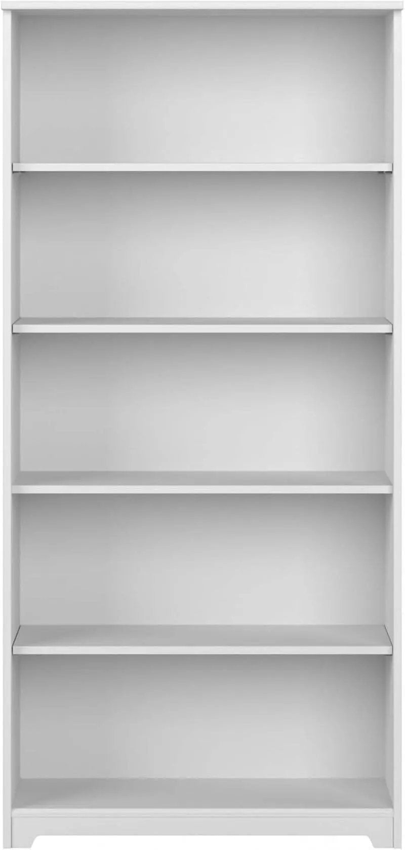 Bush Cabot White Tall Five Shelf Bookcase Unit With Adjustable Shelves from PriceLows™