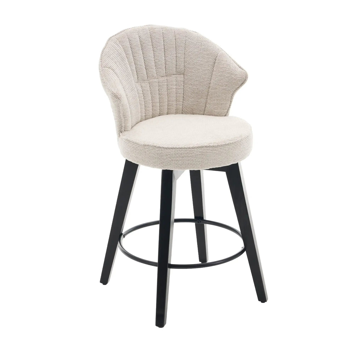 Wing Back Swivel Bar Stools | Set Of 2 | 360 Degree Silent Swivel | Adjustable Leveling Feet
