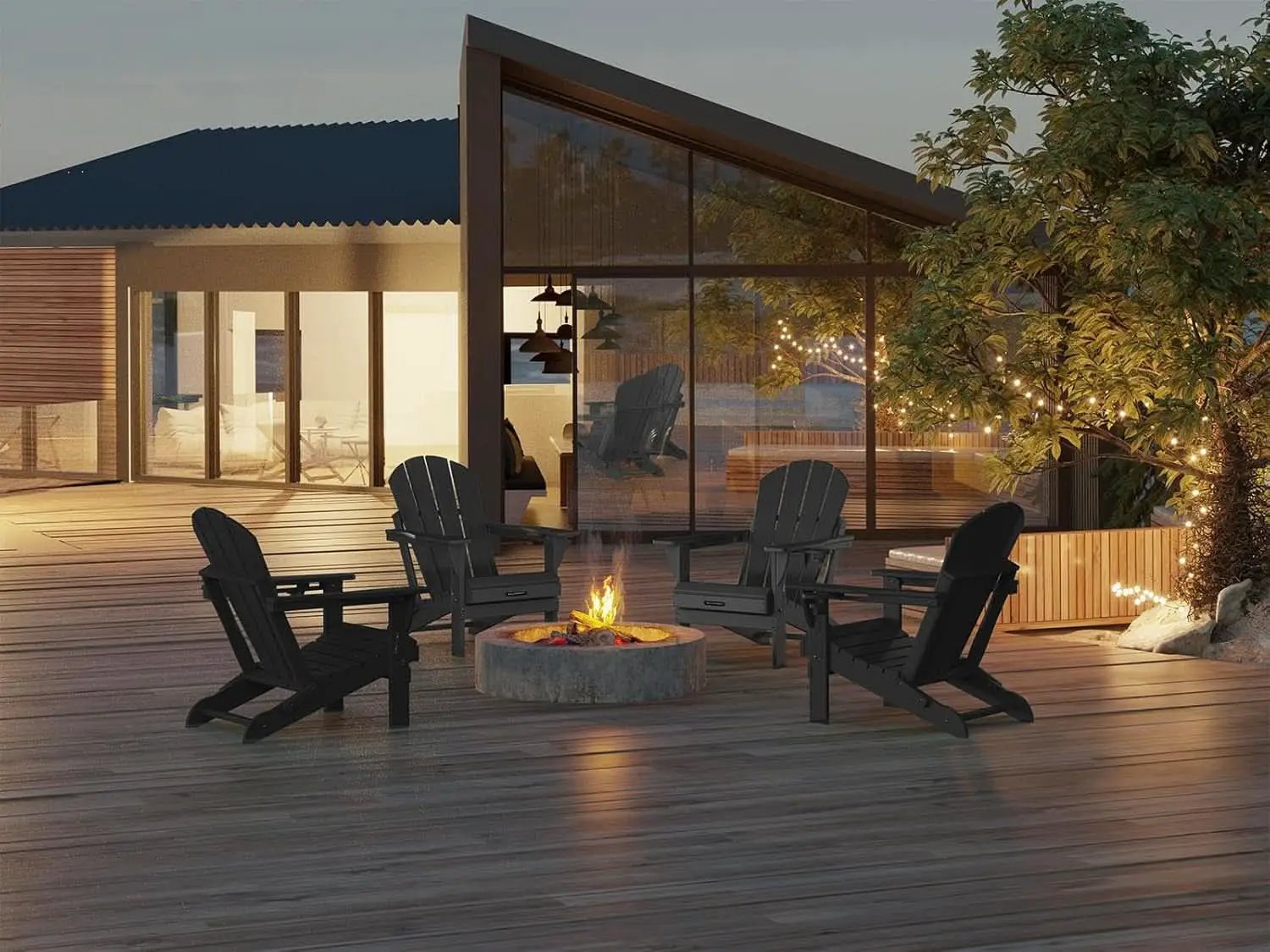Folding Weather Resistant Adirondack Chairs for Outdoor Relaxation from PriceLows™