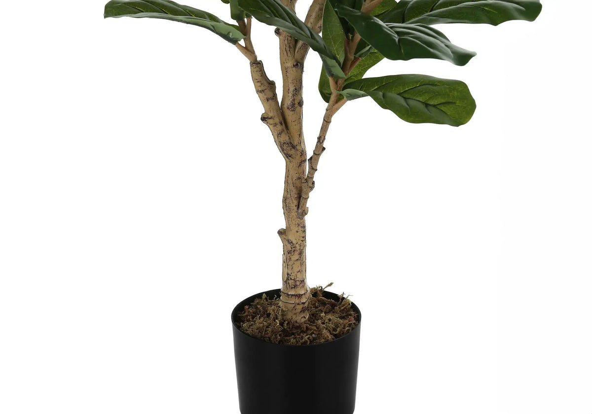 47 Inch Artificial Fiddle Tree | 72 Real Touch Leaves | Indoor Faux Floor Plant | Potted