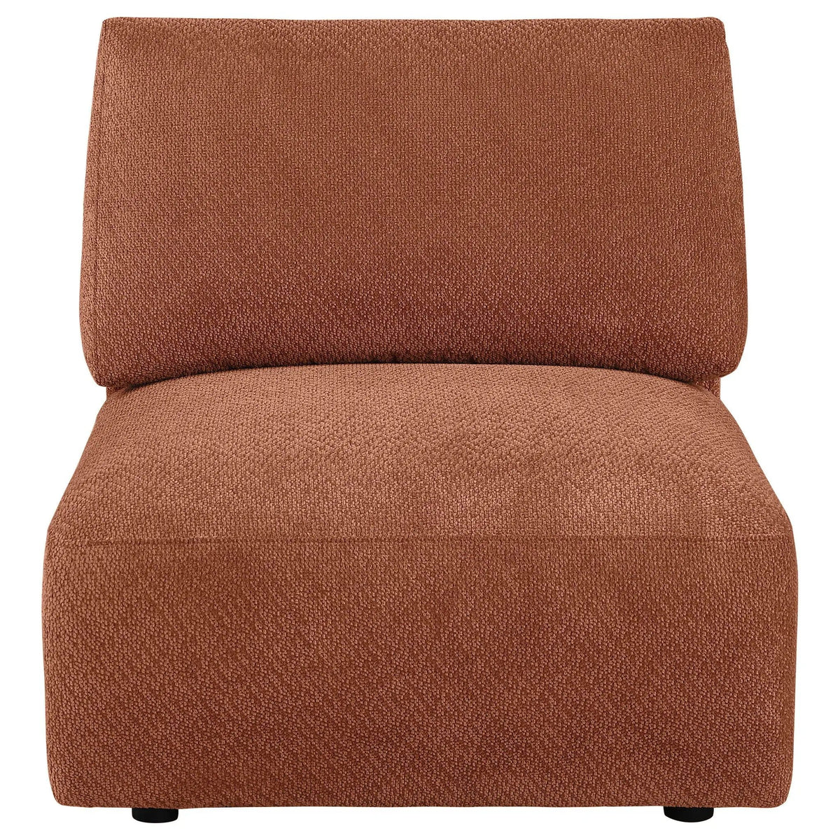Elysia Chenille Upholstered Modular Armless Chair Coral | 32.5 x 38 x 33 in | Chenille & Polyester | Home