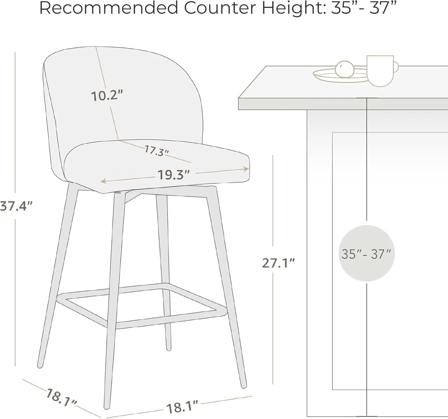 Set Of 3 Counter Height Bar Stools 360 Degree Swivel Grey from PriceLows™