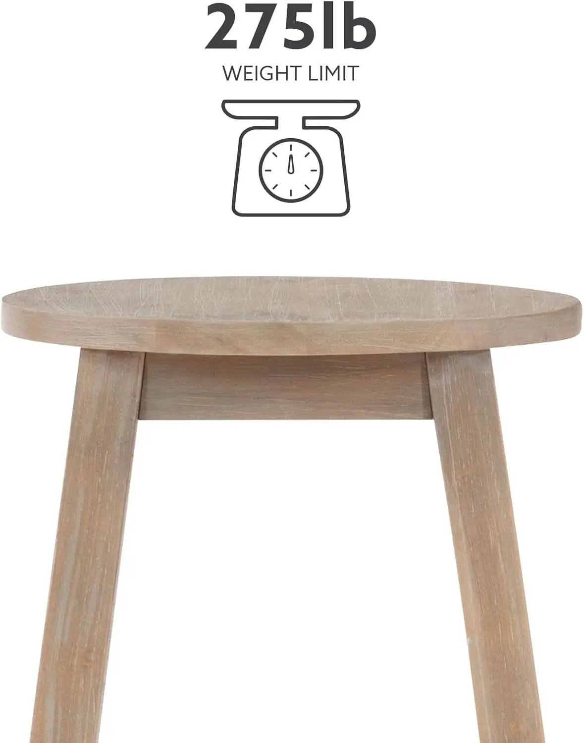 Zeke Grey Wash 24 Inch Counter Stool Round Seat Modern from PriceLows™