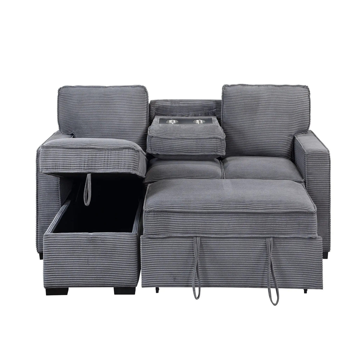 Territory Pull Out Sofa Bed Sleeper Sectional | 3 Pieces | Fabric | Bedroom