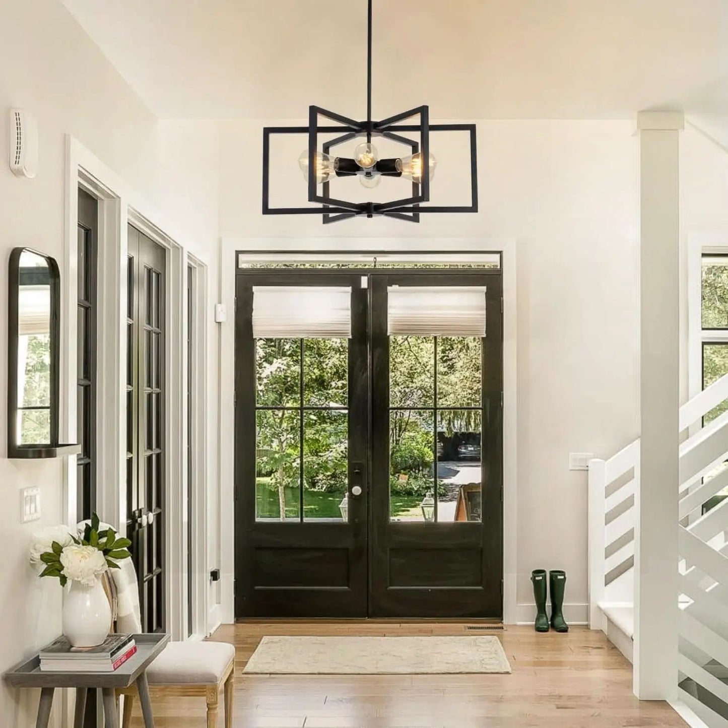 Black 23 Inch Farmhouse Chandelier For Dining Room from PriceLows™