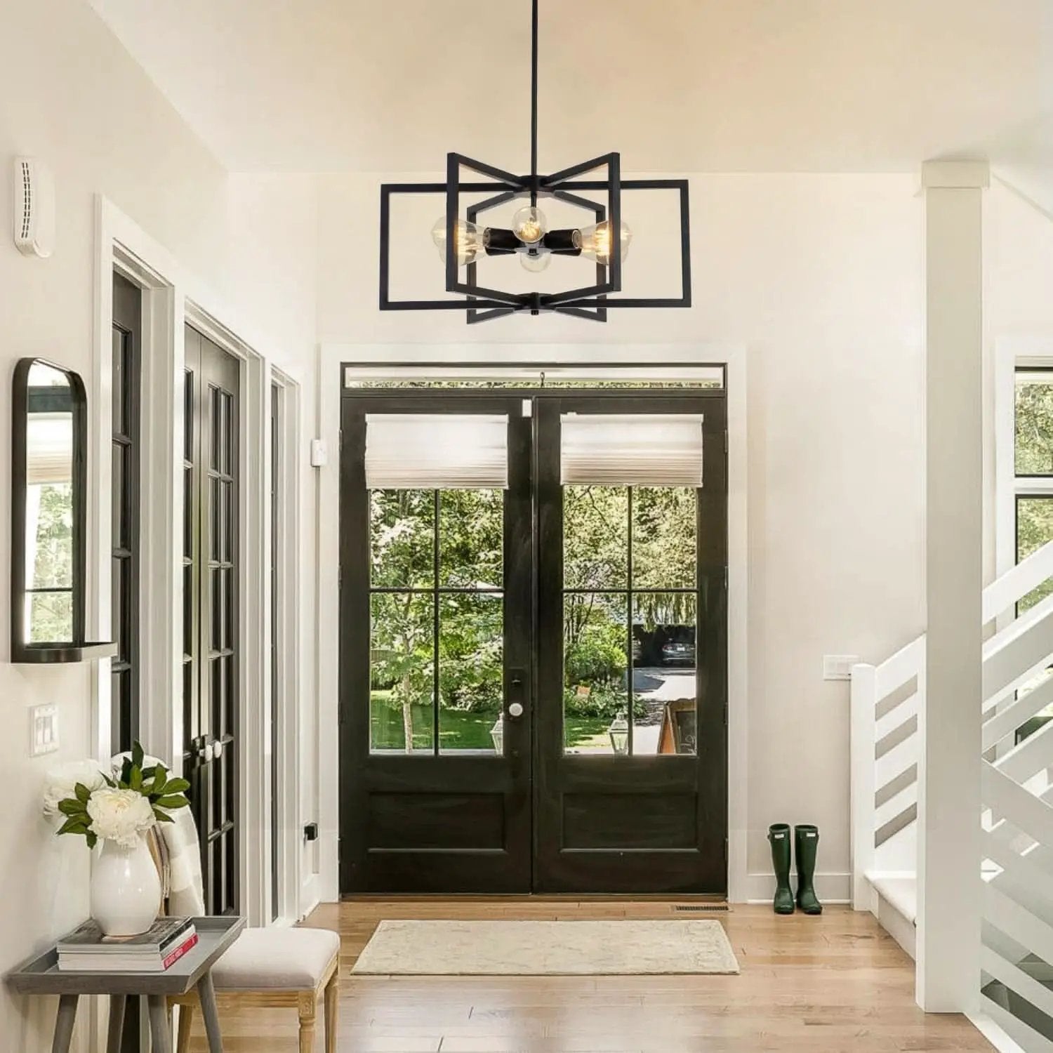 Black 23 Inch Farmhouse Chandelier For Dining Room from PriceLows™