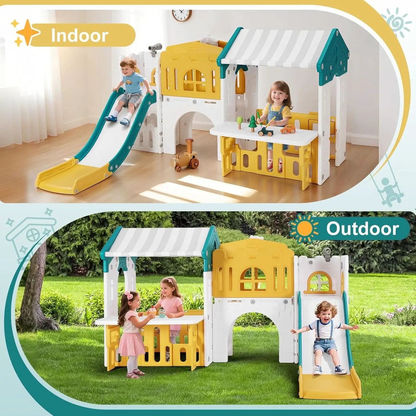 Nine In One Toddler Sliding Playground OutdoorPlayset from PriceLows™