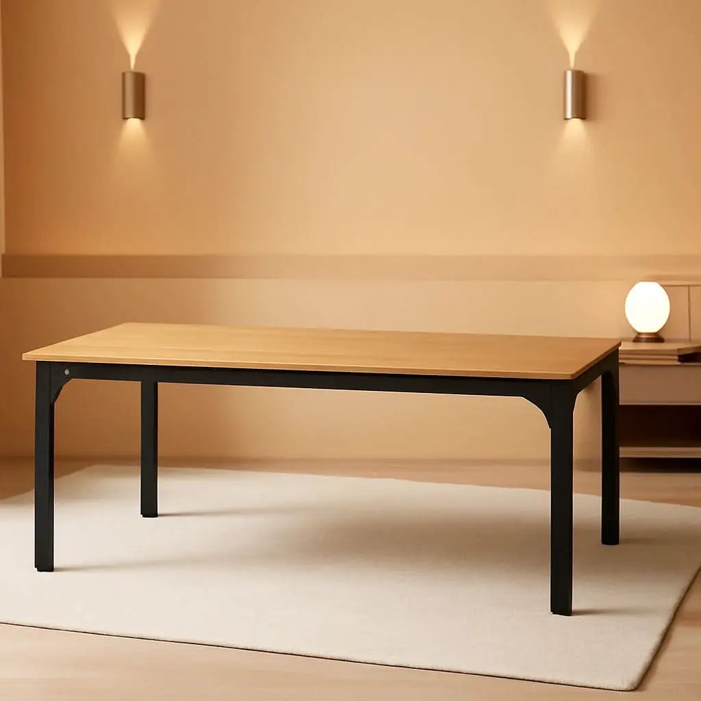 78 Inch Rustic Wood Dining Table For 6-8 People Rectangular from PriceLows™