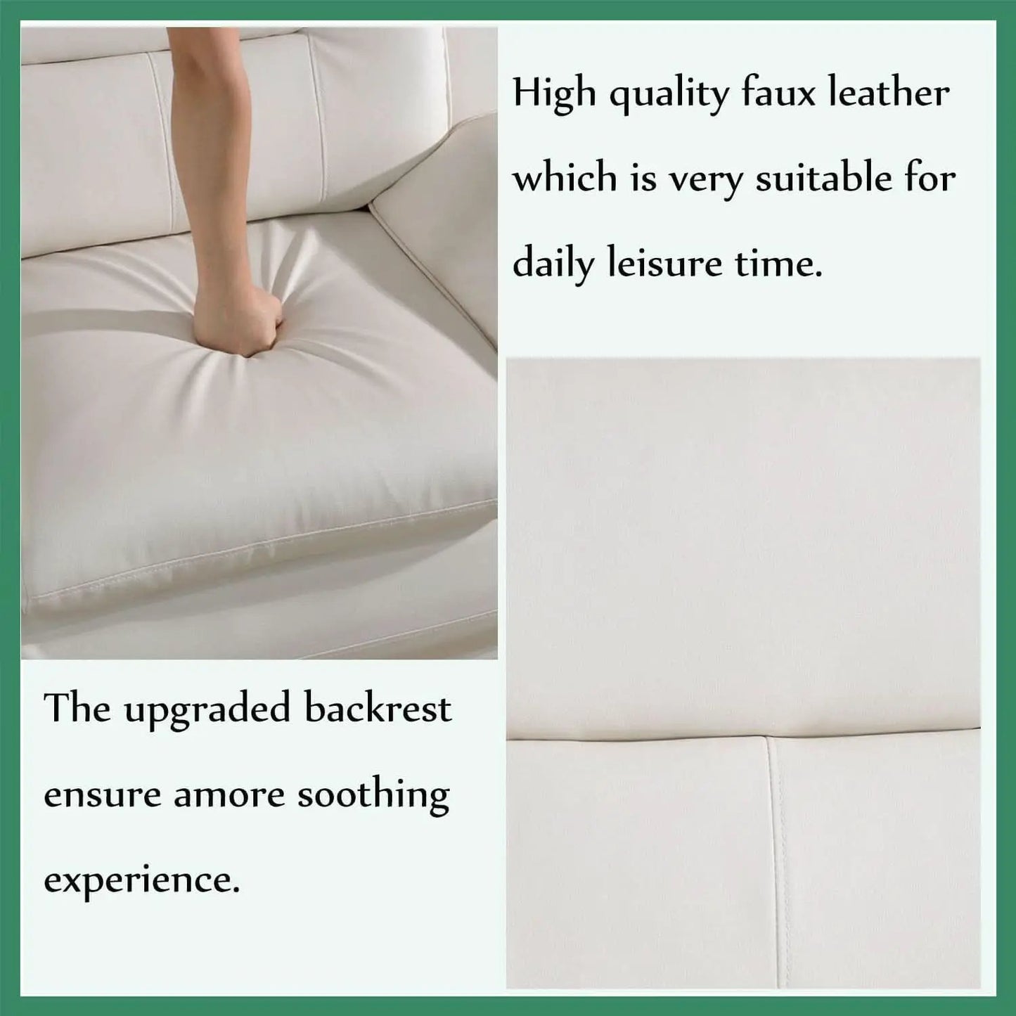 Leather Sofa Set 3 Piece White For Living Room Furniture from PriceLows™