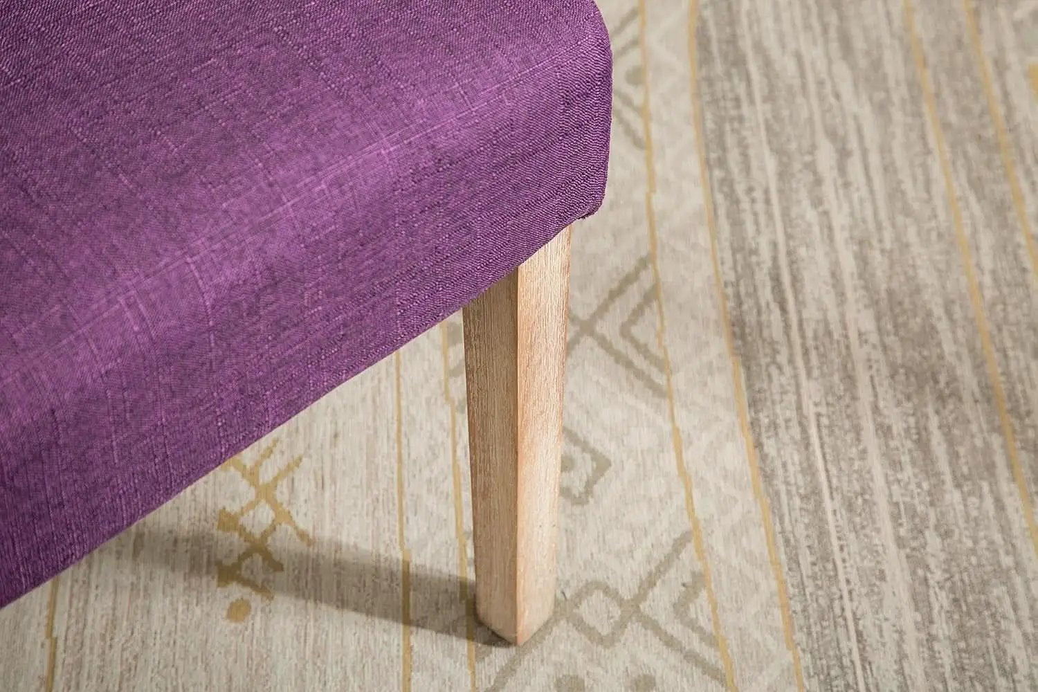 Solid Wood Purple Tufted Parsons Dining Chair Set of 2 from PriceLows™