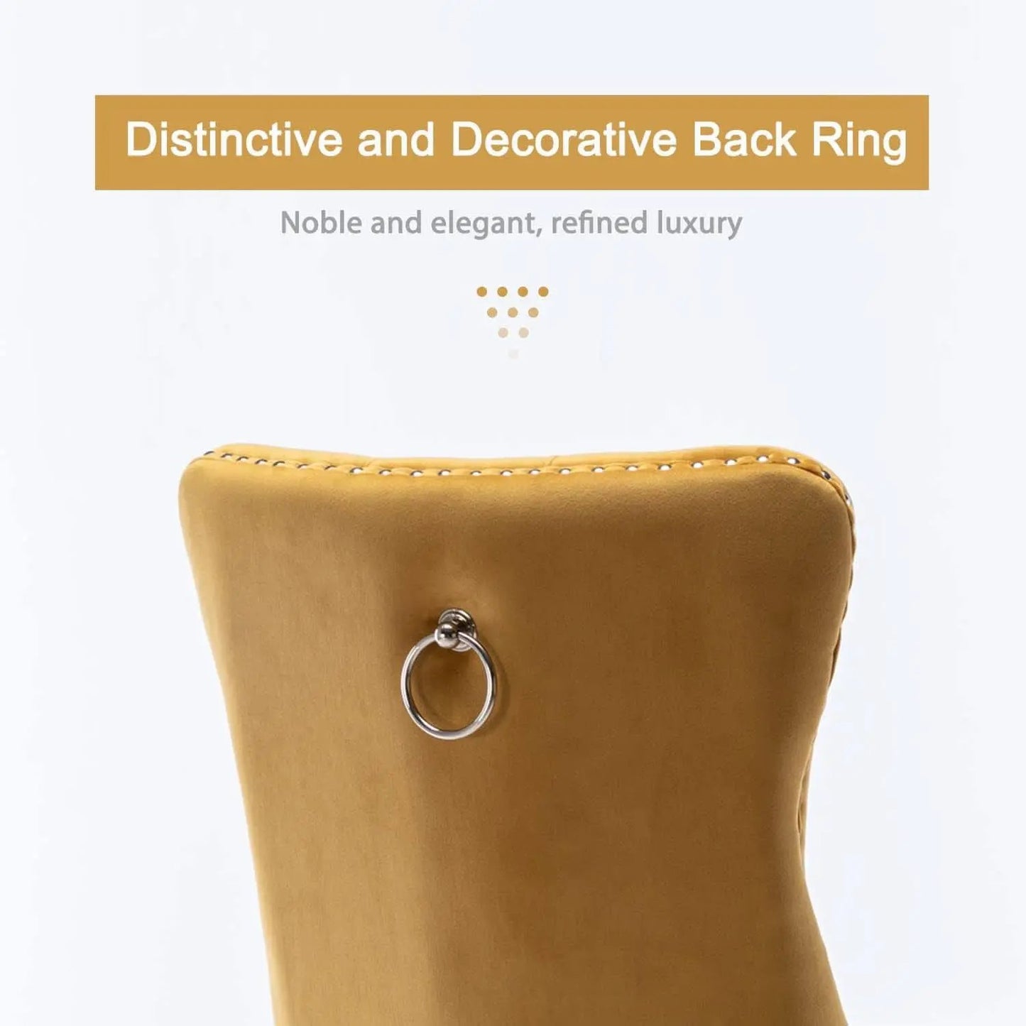Velvet Tufted Dining Chairs Set Of Four Gold Finish from PriceLows™