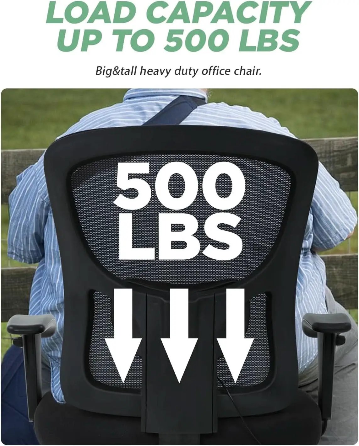 Big And Tall Office Chair 500 Pound Capacity Lumbar Support from PriceLows™
