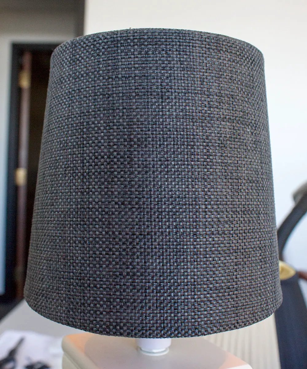 Clip On Drum Shade | 6X5 Inch | Granite Gray Burlap | Set Of 6