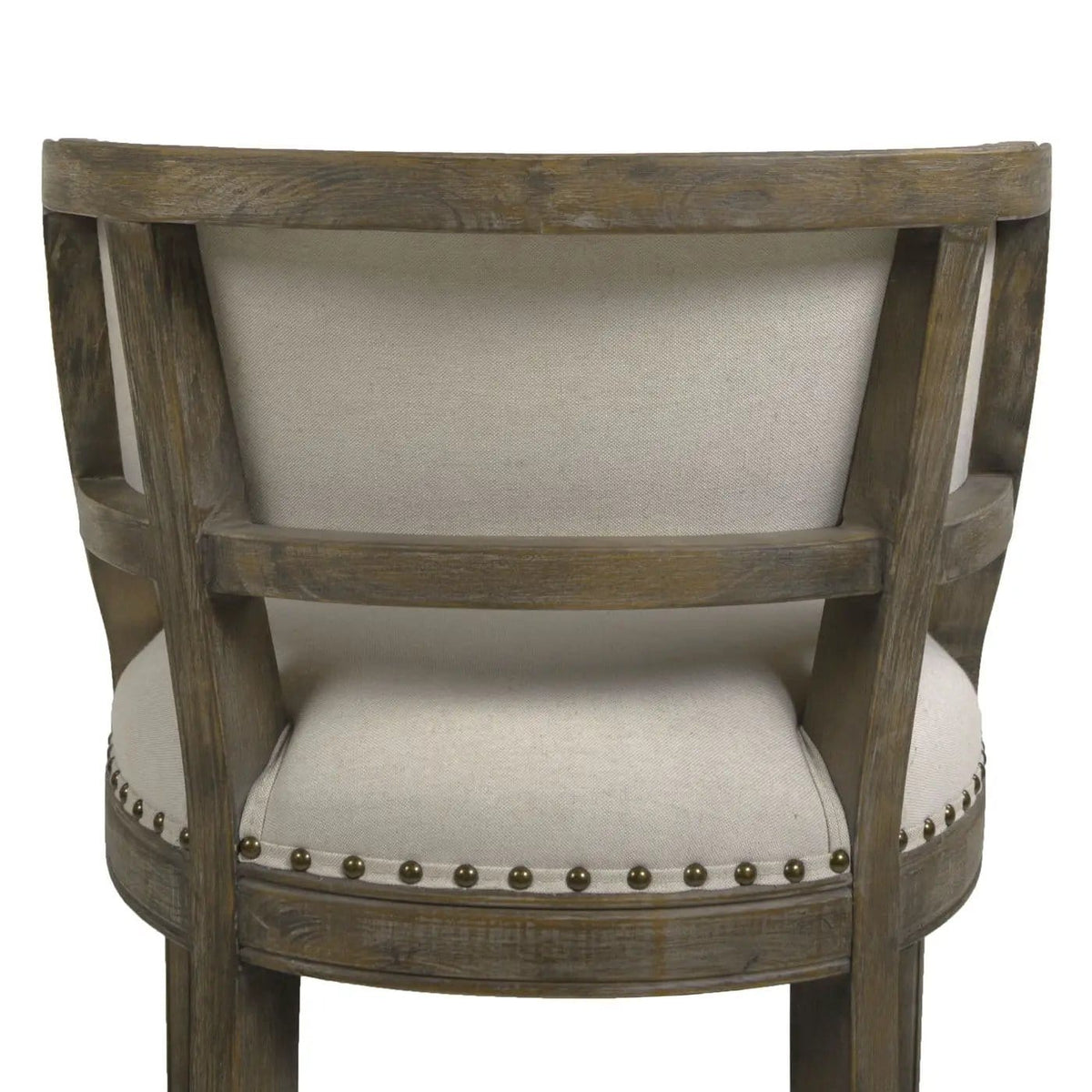 Paris Farmhouse Counter Height Bar Stool With Backrest Counter Height (24"-27") | 21 x 21.5 x 36.5 in | Wood & Brass | Dining Room