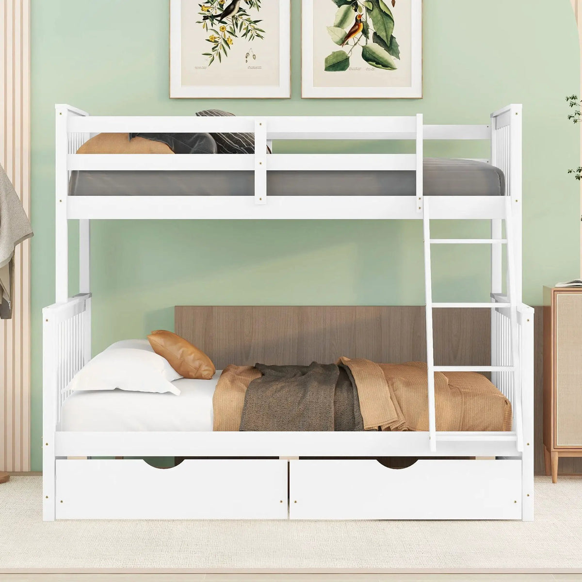 Bunk Bed With Ladders | 2 Storage Drawers | Space-Saving Design | Sleepover Ready