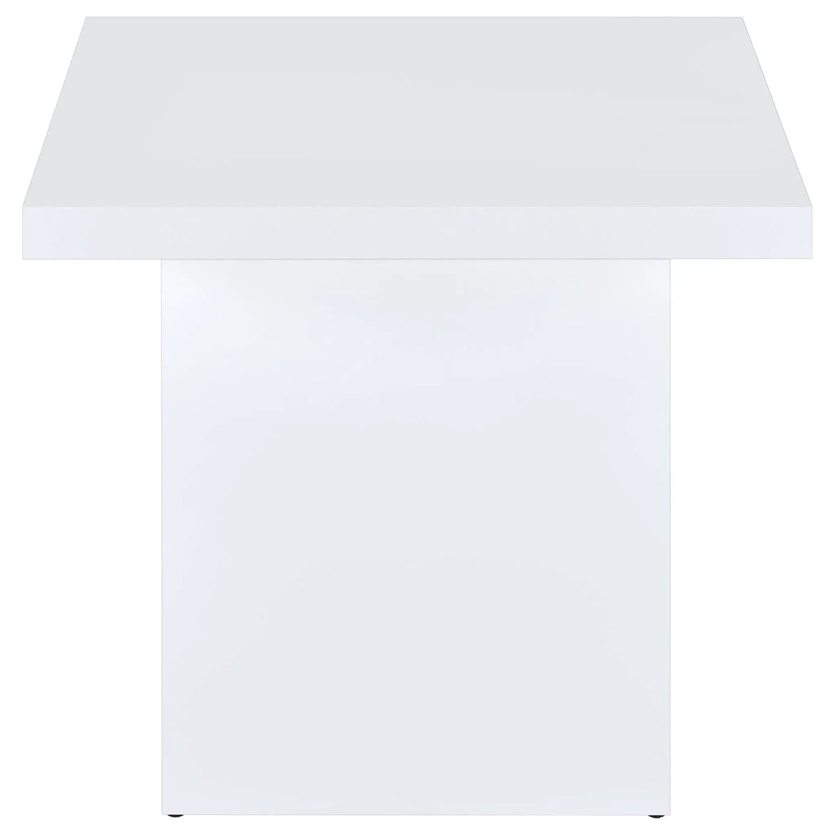 Devar Square Engineered Wood Side End Table White High Gloss | 23.5 x 23.5 x 21.75 in | Engineered Wood | Living Room