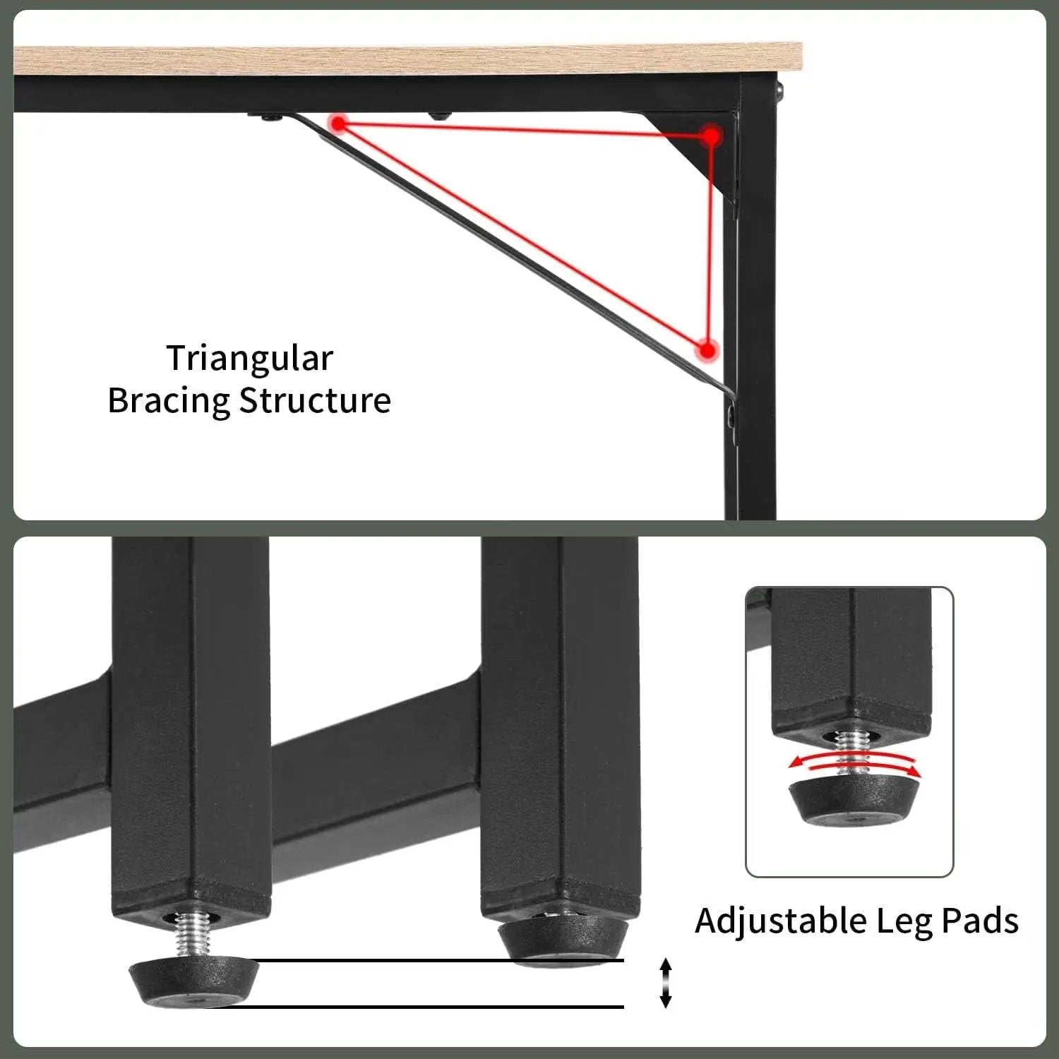 47.2-Inch Computer Desk With Metal Frame For Home Office from PriceLows™
