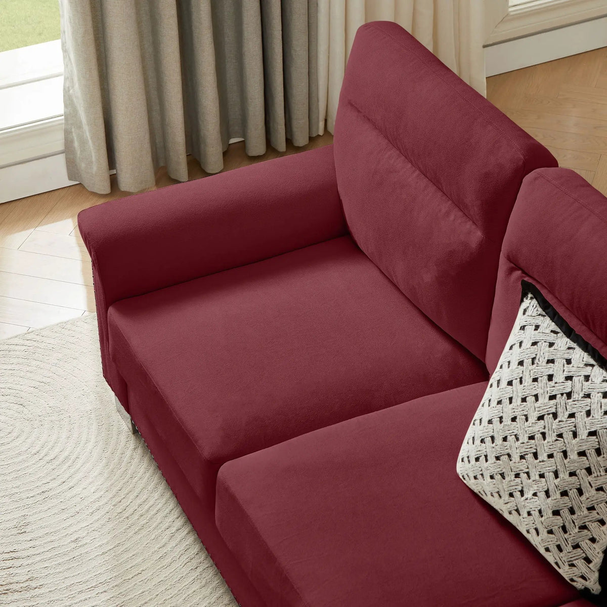 3 Seater Stationary Sofa | High-Density Foam And Spring Pack | 84.2 Inch Length | Solid Structure