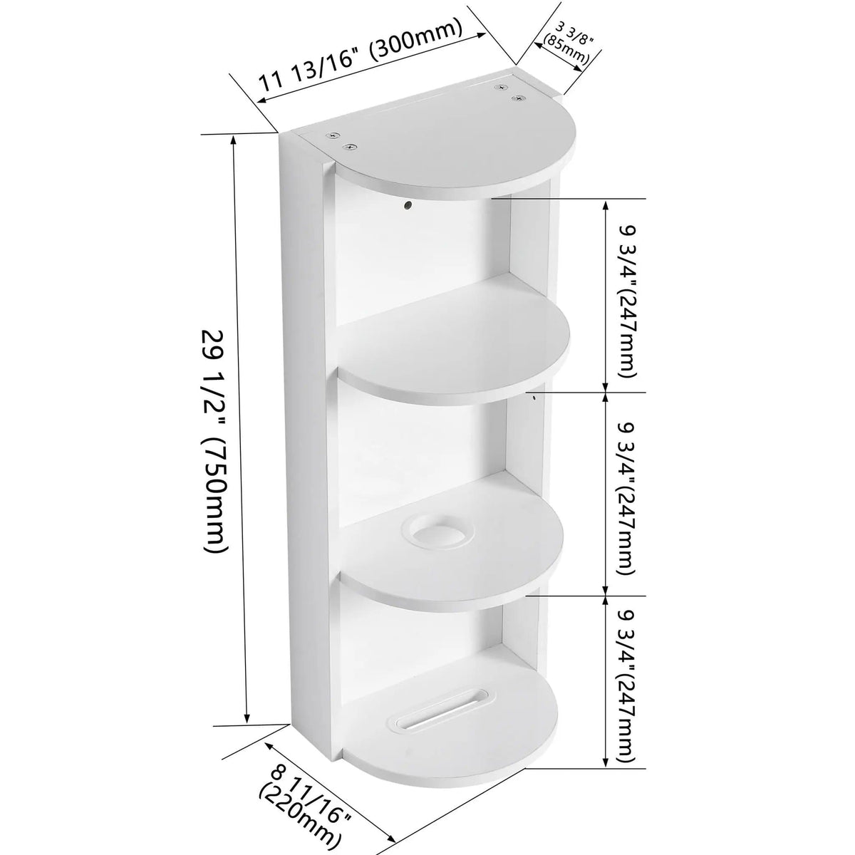 Bathroom Wall Mounted Storage Rack With Float Mounting Design Wall Shelf | 2 Pieces | Plywood | Bathroom